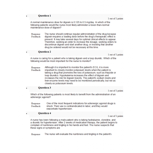 NURS 6521N Week 3 Quiz 1 - Question and Answers