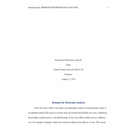 HCA 530 Topic 1 Assignment, Analysis of Contemporary Health Care Issue 2 (Demand for Physicians Analysis)