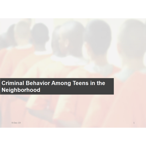 SOC 220 Week 4 Assignment, Criminal Behavior Among Teens in the Neighborhood 2