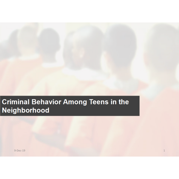 SOC 220 Week 4 Assignment, Criminal Behavior Among Teens in the Neighborhood 2 SOC 220 Week 4 Assignment, Criminal Behavior Among Teens in the Neighborhood 2