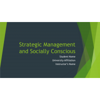 LDR 620 Week 3 DIscussion 2, Strategic Management and Socially Conscious
