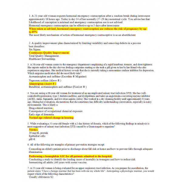 NURS 6550 Final Exam 2 NURS 6550 Final Exam 2