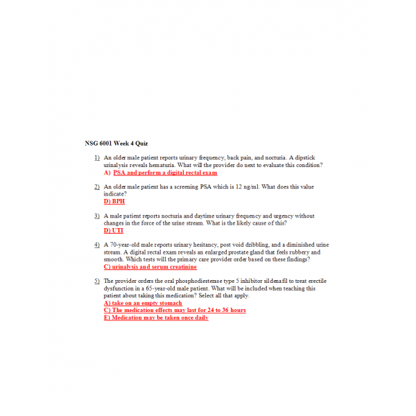 NSG 6001 Week 4 Knowledge Check 2 NSG 6001 Week 4 Knowledge Check 2