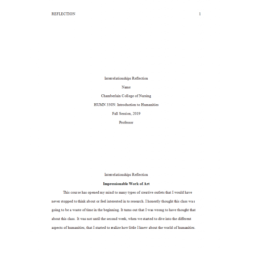 HUMN 303 Week 8 Interrelationships Reflection 2