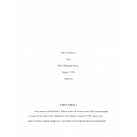 ENG 260 Week 7 Assignment Critical Analysis 7 ENG 260 Week 7 Assignment Critical Analysis 7