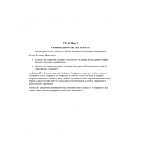 CIS 349 Week 1 Worksheet 1, Intro to the NIST SP 800-53A CIS 349 Week 1 Worksheet 1, Intro to the NIST SP 800-53A