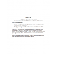 CIS 349 Week 1 Worksheet 1, Intro to the NIST SP 800-53A
