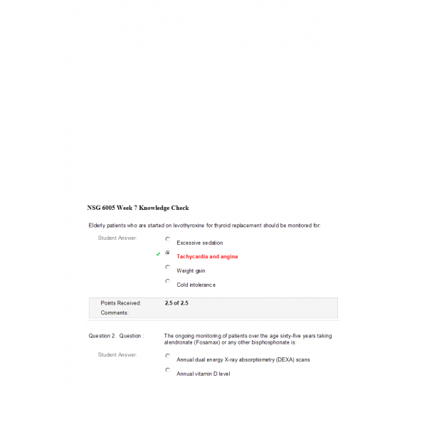 NSG 6005 Week 7 Knowledge Check