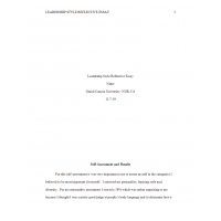 NUR 514 Week 2 Assignment, Leadership Style Reflective Essay NUR 514 Week 2 Assignment, Leadership Style Reflective Essay