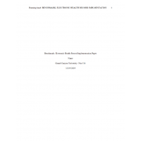 NUR 514 Week 8 Benchmark, Electronic Health Record Implementation Paper NUR 514 Week 8 Benchmark, Electronic Health Record Implementation Paper