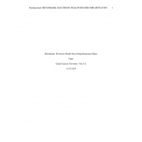 NUR 514 Week 8 Benchmark, Electronic Health Record Implementation Paper