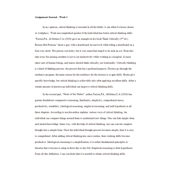 PHIL 347N Week 1 Assignment Journal PHIL 347N Week 1 Assignment Journal