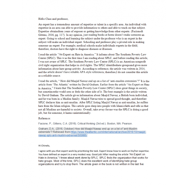 PHIL 347N Week 3 Discussion, Evaluating Sources PHIL 347N Week 3 Discussion, Evaluating Sources