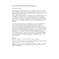 PHIL 347N Week 6 Discussion 2, Empirical Reasoning PHIL 347N Week 6 Discussion 2, Empirical Reasoning