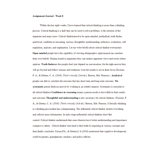 PHIL 347N Week 8 Journal