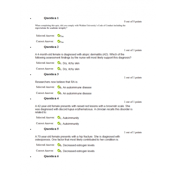 NURS 6501N Week 2 Quiz Set 1 (40 out of 40) NURS 6501N Week 2 Quiz Set 1 (40 out of 40)