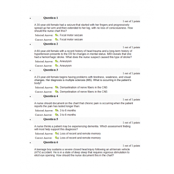 NURS 6501N Week 3 Quiz 3 (25 out of 25) NURS 6501N Week 3 Quiz 3 (25 out of 25)