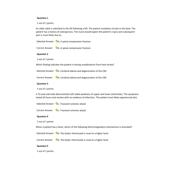 NURS 6501N Week 3 Quiz 4 - 06 Sets with Answers NURS 6501N Week 3 Quiz 4 - 06 Sets with Answers