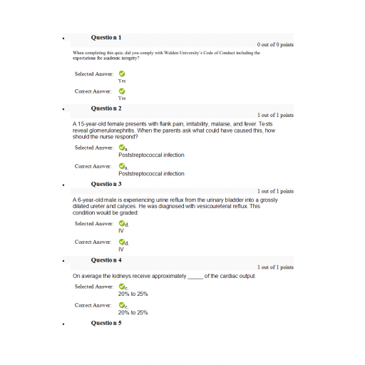 NURS 6501N Week 10 Quiz (40 out of 40)