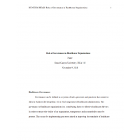 HCA 545 Week 2 Assignment, Role of Governance in Health Care Organizations HCA 545 Week 2 Assignment, Role of Governance in Health Care Organizations