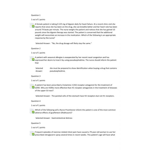 NURS 6521N Midterm Exam 5 - Pharm (100 out of 100)