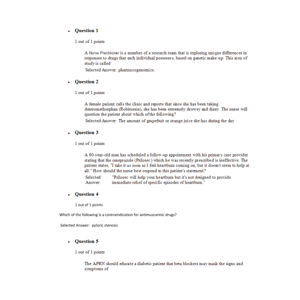 NURS 6521N Midterm Exam 10 (100 out of 100)