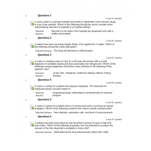 NURS 6521N Midterm Exam 13 - Advanced Pharmacology (95 out of 100) NURS 6521N Midterm Exam 13 - Advanced Pharmacology (95 out of 100)