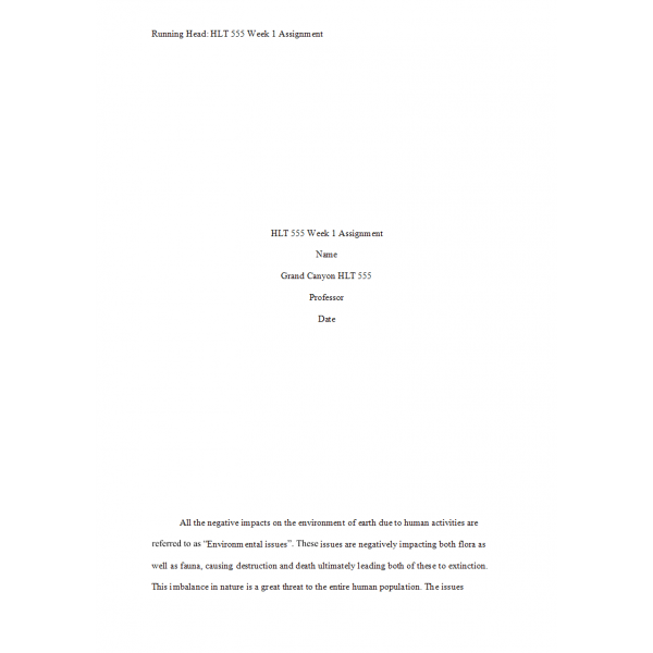 HLT 555 Week 1 Assignment, Environmental Health from a Historical Perspective Paper 2 HLT 555 Week 1 Assignment, Environmental Health from a Historical Perspective Paper 2