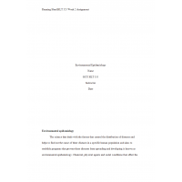 HLT 555 Week 2 Assignment, Environmental Epidemiology HLT 555 Week 2 Assignment, Environmental Epidemiology
