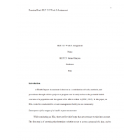 HLT 555 Week 8 Benchmark Assignment, Health Impact Asessment Paper 1 HLT 555 Week 8 Benchmark Assignment, Health Impact Asessment Paper 1
