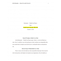 HCA 530 Topic 1 Assignment Benchmark, Health Care finance HCA 530 Topic 1 Assignment Benchmark, Health Care finance