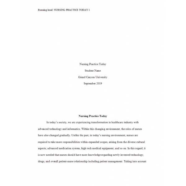 NRS 430V Topic 2 Assignment; Contemporary Nursing Practice NRS 430V Topic 2 Assignment; Contemporary Nursing Practice