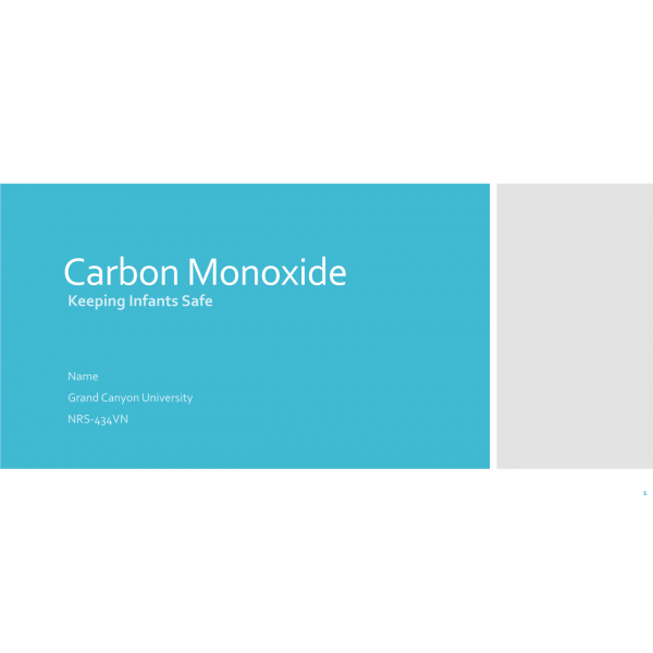 NRS 434VN Topic 1 Assignment, Environmental Factors and Health Promotion - Carbon Monoxide