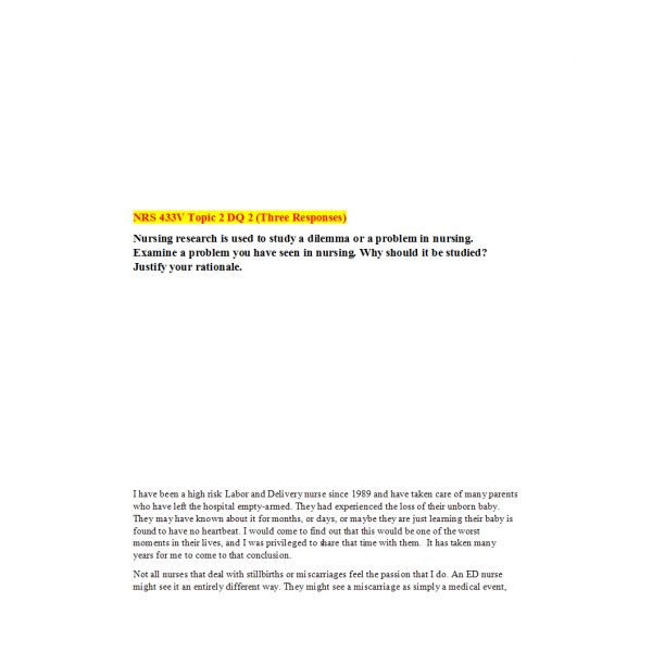 NRS 433V Week 1 Discussion Question 2 (Two Responses) NRS 433V Week 1 Discussion Question 2 (Two Responses)