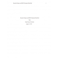 NRS 433V Week 5 Assignment, Research Critiques and PICOT Statement Final Draft NRS 433V Week 5 Assignment, Research Critiques and PICOT Statement Final Draft