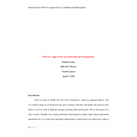 NRS 451VN Week 2 Effective Approaches in Leadership and Management- Quality Improvements and Patient Satisfaction: NRS 451VN Week 2 Effective Approaches in Leadership and Management- Quality Improvements and Patient Satisfaction: