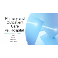 HLT 205 Week 4 Assignment, Primary and Outpatient Care Vs Hospital