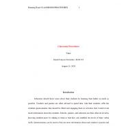 ELM 510 Week 4 Assignment Classroom Procedures ELM 510 Week 4 Assignment Classroom Procedures