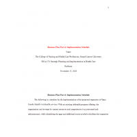 HCA 470 Business Plan Part 4 - Implementation Schedule