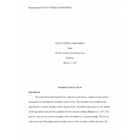 JUS 635 Topic 8 Week 8 Assignment, Secondry Source of Law