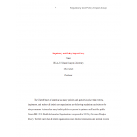 HCA 255 Topic 4 Assignment, Regulatory and Policy Impact Essay HCA 255 Topic 4 Assignment, Regulatory and Policy Impact Essay