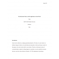 SOCW 6200 Week 3 Assignment, Psychodynamic Theory and Its Application to Social Work
