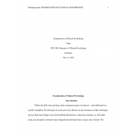 PSY 480 Week 1 Assignment, Examination of Clinical Psychology PSY 480 Week 1 Assignment, Examination of Clinical Psychology