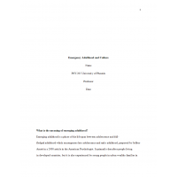 PSY 205 Week 4 Emerging Adulthood and Culture PSY 205 Week 4 Emerging Adulthood and Culture