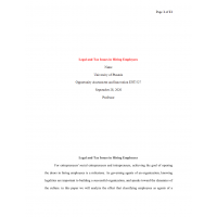 ENT 527 Week 5 Assignment, Legal and Tax issues in Hiring Employees ENT 527 Week 5 Assignment, Legal and Tax issues in Hiring Employees