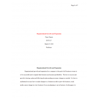 ENT 527 Week 6 Final Paper, Organizational Growth and Expansion 1