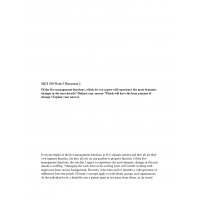 MGT 330 Week 5 Discussion, Change of Management MGT 330 Week 5 Discussion, Change of Management