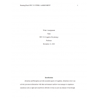 PSY 352 Week 1 Assignment, Attention and Perception PSY 352 Week 1 Assignment, Attention and Perception