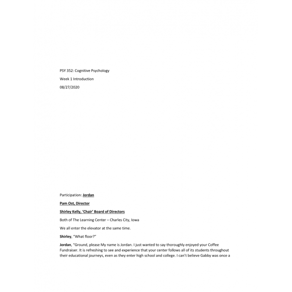 PSY 352 Week 1 Discussion, Post your Introduction PSY 352 Week 1 Discussion, Post your Introduction