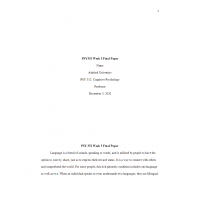 PSY 352 Week 5 Final Paper, Questions in Psycholinguistics PSY 352 Week 5 Final Paper, Questions in Psycholinguistics